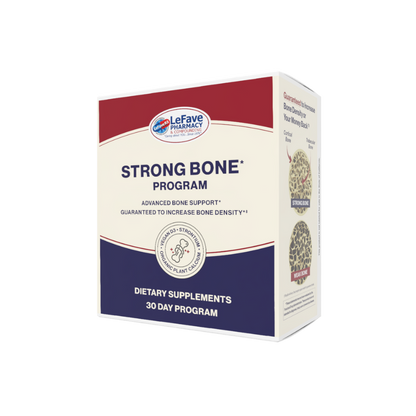 LeFave Strong Bone Program dietary supplements box on a white background